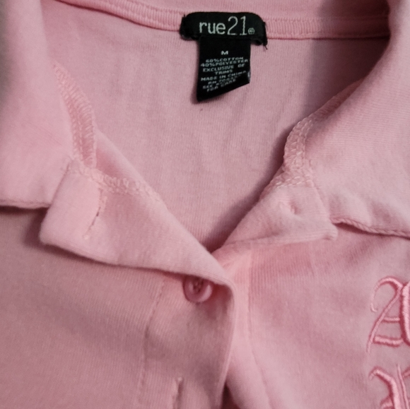 Pink button up crop top Size M - Picture 3 of 8